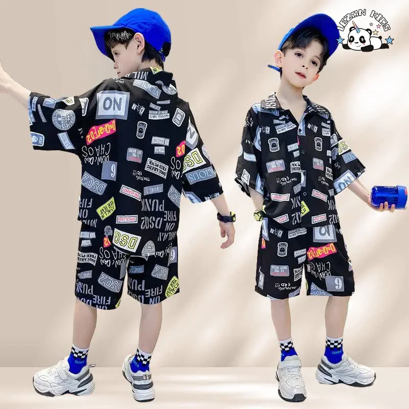 LEZONKIDS - Customized Toddler Boys Clothing Sets Casual Cotton Fashion Print Shirt Short Boys Sets for Summer and Winter